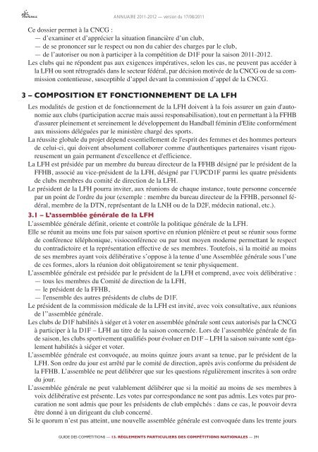 annuaire de la ffhb 2011/2012