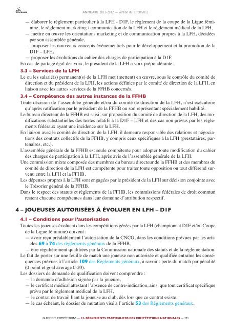 annuaire de la ffhb 2011/2012