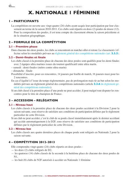 annuaire de la ffhb 2011/2012