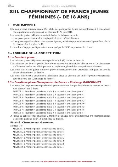 annuaire de la ffhb 2011/2012