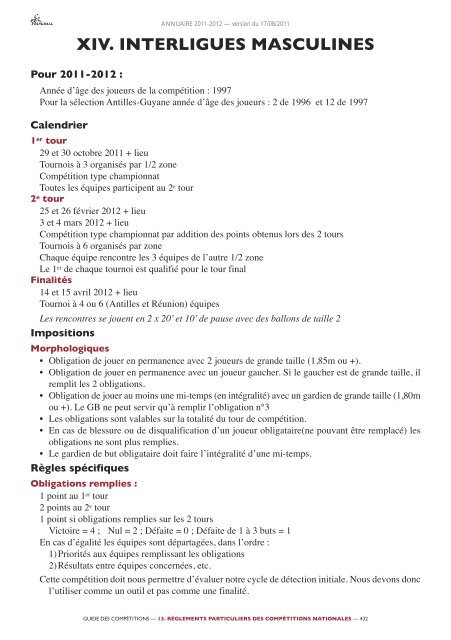 annuaire de la ffhb 2011/2012