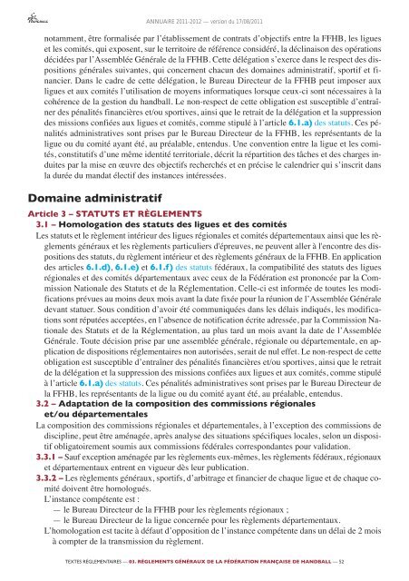 annuaire de la ffhb 2011/2012