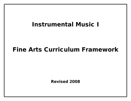 Instrumental Music I - Arkansas Department of Education
