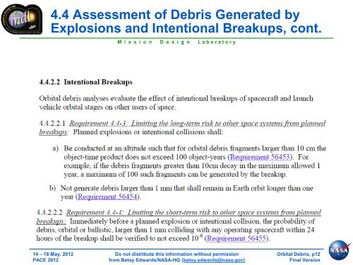 Orbital Debris - NASA Earth Science Decadal Survey Studies