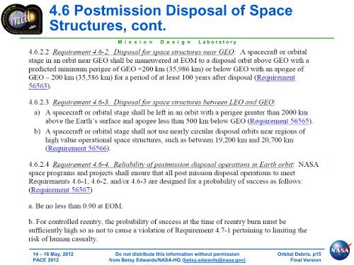 Orbital Debris - NASA Earth Science Decadal Survey Studies