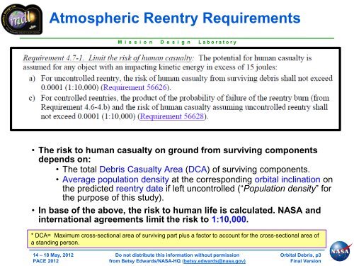 Orbital Debris - NASA Earth Science Decadal Survey Studies