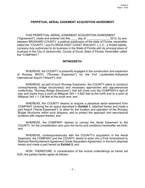 - 1 - PERPETUAL AERIAL EASEMENT ACQUISITION AGREEMENT ...