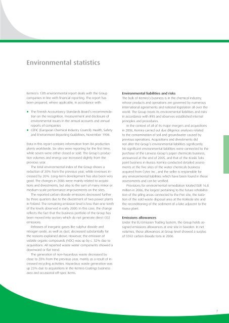 Environmental report 2006 (.pdf) - Kemira