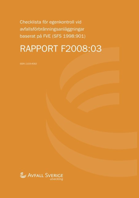 F2008 03 Checklista Fa R Egenkontroll Vid Avfall Sverige