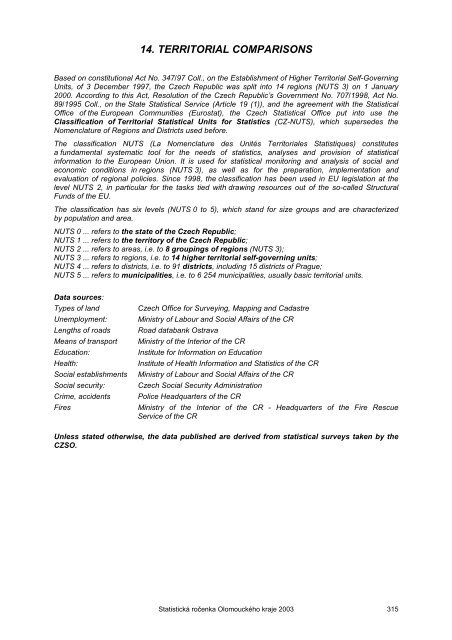 Statistická ročenka Olomouckého kraje 2003 - Český statistický úřad