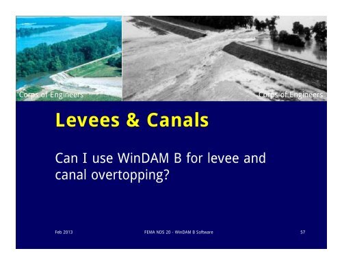 WinDAM B Earthen Embankment Overtopping Analysis Software