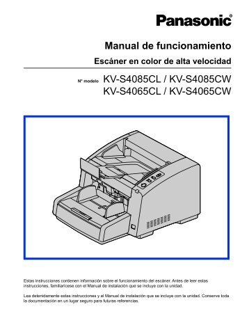 MANUAL DE OPERACIONES - KV-S4065CW(es) - Panasonic ...