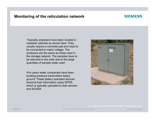 Chlorine analysers for monitoring the storage network - Australian ...