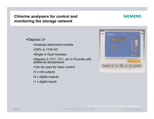 Chlorine analysers for monitoring the storage network - Australian ...