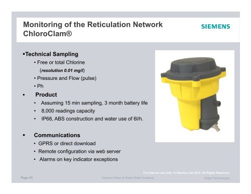 Chlorine analysers for monitoring the storage network - Australian ...