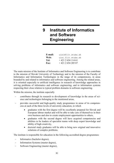 Zriadenie Fakulty informatiky a informaÄnÃ½ch technolÃ³giÃ­ - FIIT STU
