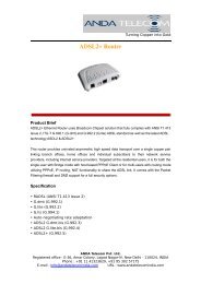 ADSL2+ Router - ANDA TELECOM INDIA