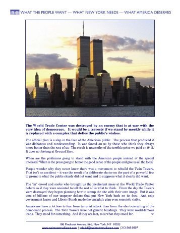 why it matters â pass it on - The Twin Towers Alliance