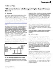 I2C Communication with Honeywell Digital Output Pressure Sensors