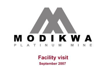Analyst visit to Modikwa Platinum Mine - ARM
