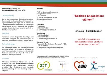 Flyer zur Inhouse Fortbildung - Zusammenhalt durch Teilhabe