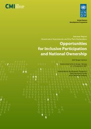 Opportunities for Inclusive Participation and National Ownership