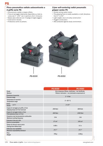 PS-0030 PS-0050 Pinza pneumatica radiale autocentrante a 2 griffe ...