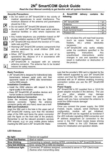 2N SmartCOM Quick Guide - 2N Telekomunikace a.s.