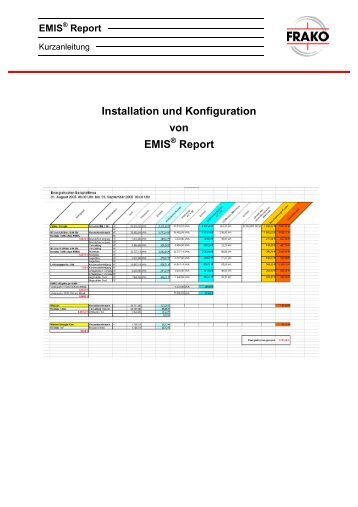 Installation und Konfiguration von EMIS Report - FRAKO ...