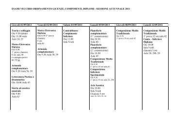 ESAMI VECCHIO ORDINAMENTO LICENZE, COMPIMENTI, DIPLOMI