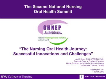 “The Nursing Oral Health Journey: Successful Innovations and ...