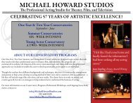 Conservatory Brochure - Michael Howard Studios