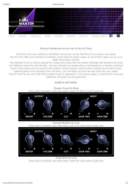 General Guidelines on the use of the AC-Tone: AC-Tone is ... - Musifex