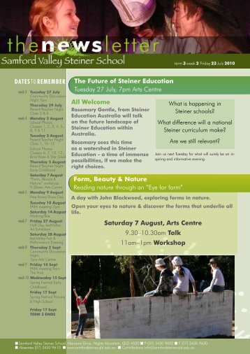 Newsletter Term 3 Week 2 - Samford Valley Steiner School