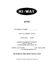 RPME Operator and Parts Manual - Highway Equipment Company