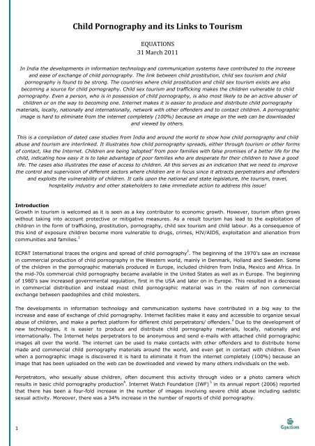 Child Pornography and its Links to Tourism-31 Mar 2011-EQUATIONS