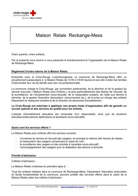 Maison Relais Reckange-Mess - Croix-Rouge luxembourgeoise