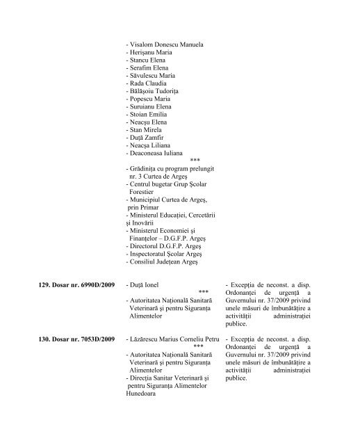 Şedinţa publică din 19 ianuarie 2009, ora 9 - Curtea Constituţională ...