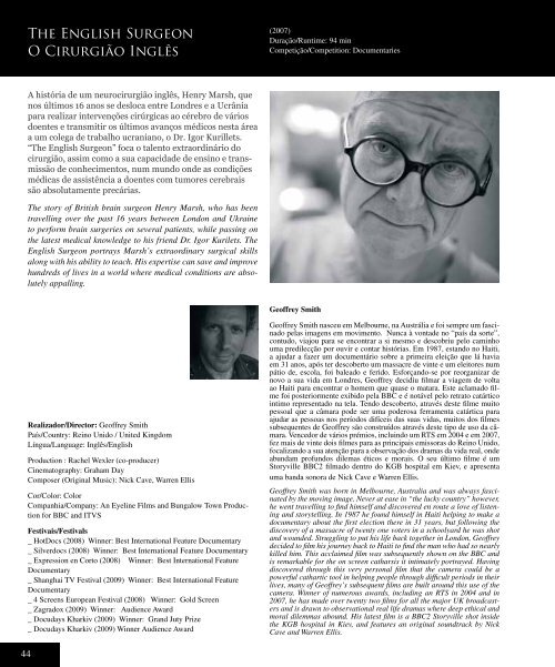 catálogo (pdf) - Festival de Cinema Médico