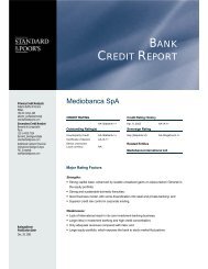BANK CREDIT REPORT - Mediobanca