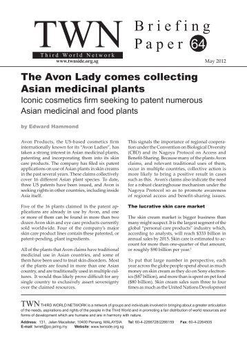 The Avon Lady comes collecting Asian medicinal plants