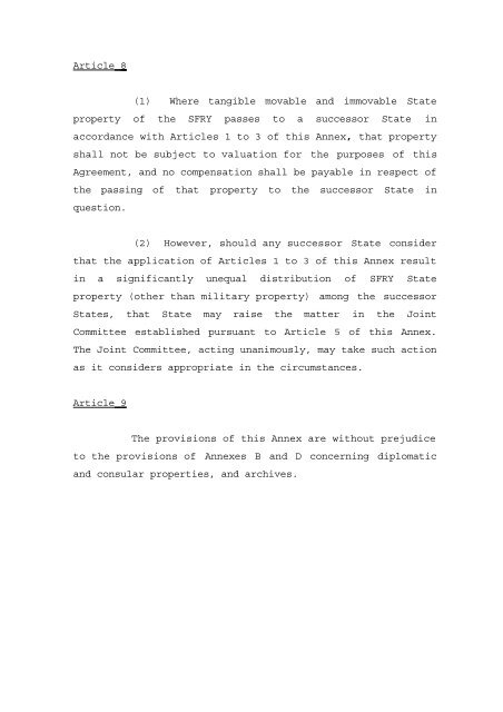 Annex A Movable and Immovable property Article 1 (1) In order to ...