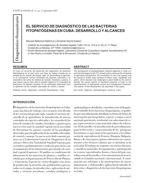 Contenido - Instituto de Investigaciones de Sanidad Vegetal