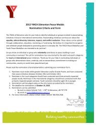 Nominate someone for the 2013 Peace Medals today! - YMCA of ...