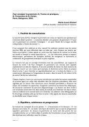 Pour enseigner la grammaire II, Textes et pratiques - e-bims.org