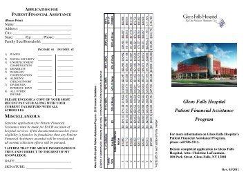 Glens Falls Hospital Patient Financial Assistance Program