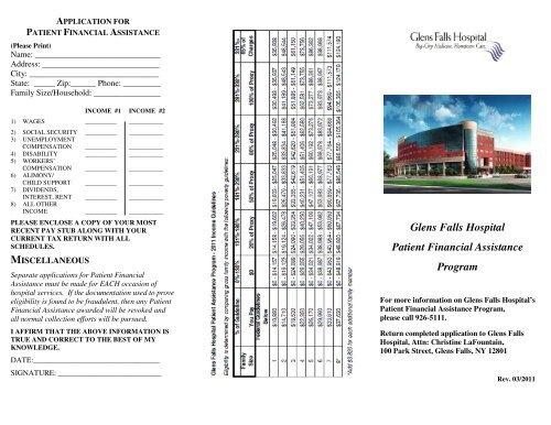 Glens Falls Hospital Patient Financial Assistance Program