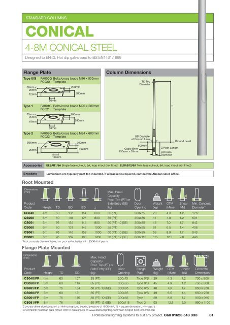 Lighting Columns Brochure - Abacus Lighting