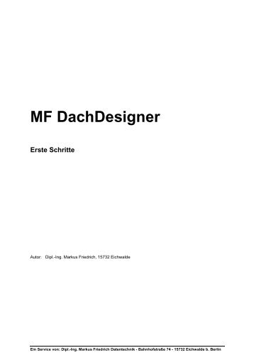 MF DachDesigner – Erste Schritte - Friedrich-Datentechnik