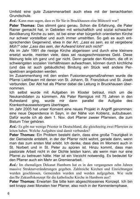 Pfarrbrief - Propstei St. Johann